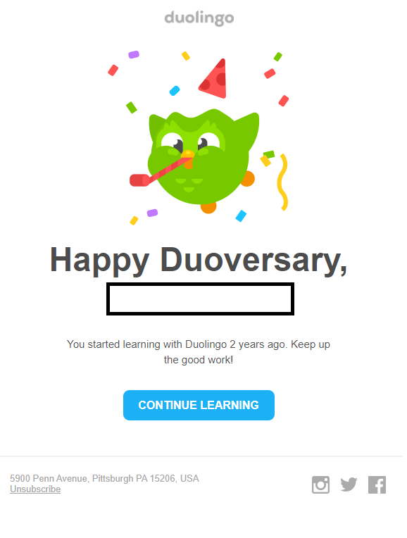Duolingo email template