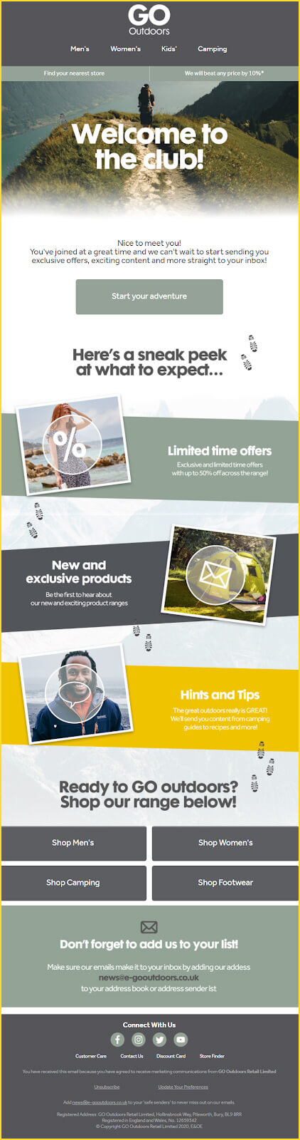go outdoors email template