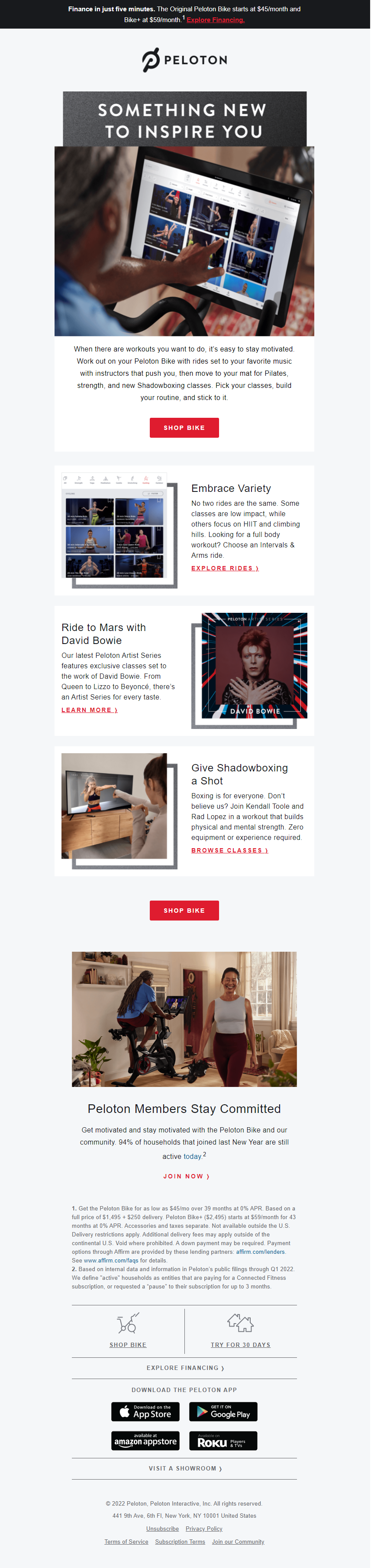 peloton email template
