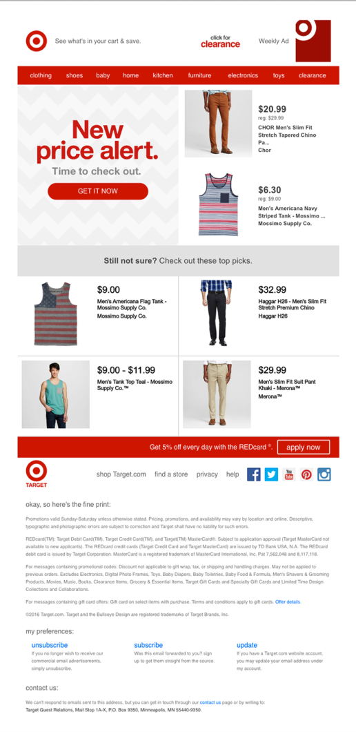 email from Target