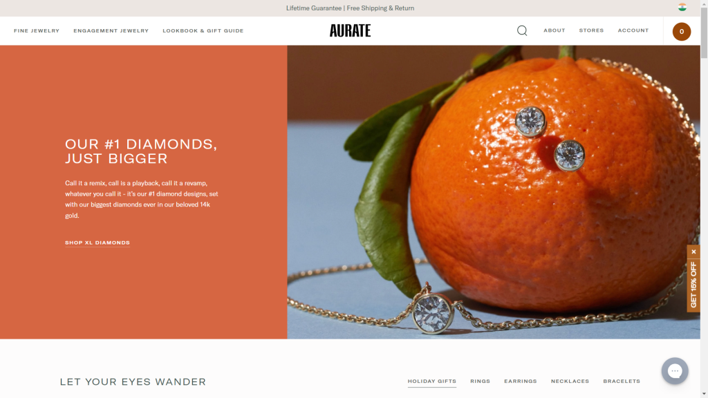 Aurate- Landing page