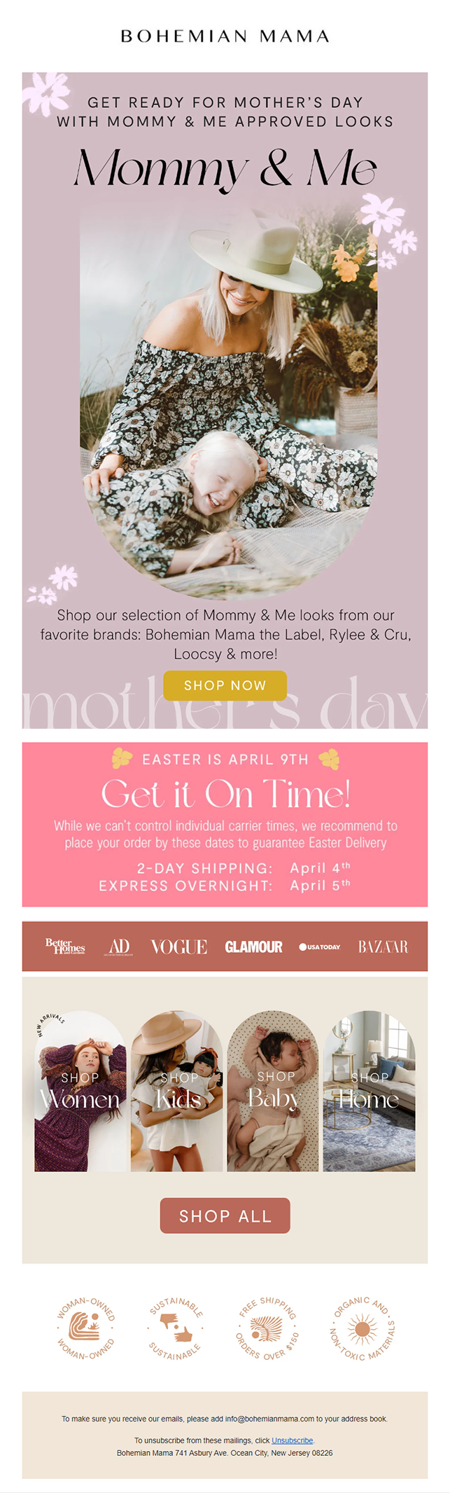 Bohemian-Mama- Mother's day email
