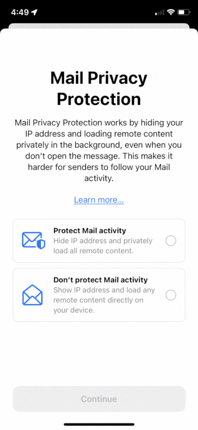 Mail privacy protection