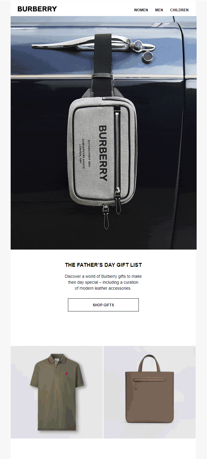 Burberry- Father's Day Email Inspiration
