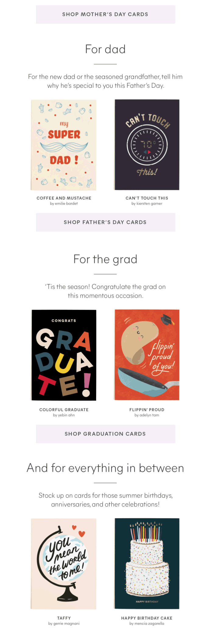 Minted- Father's Day Email Inspiration
