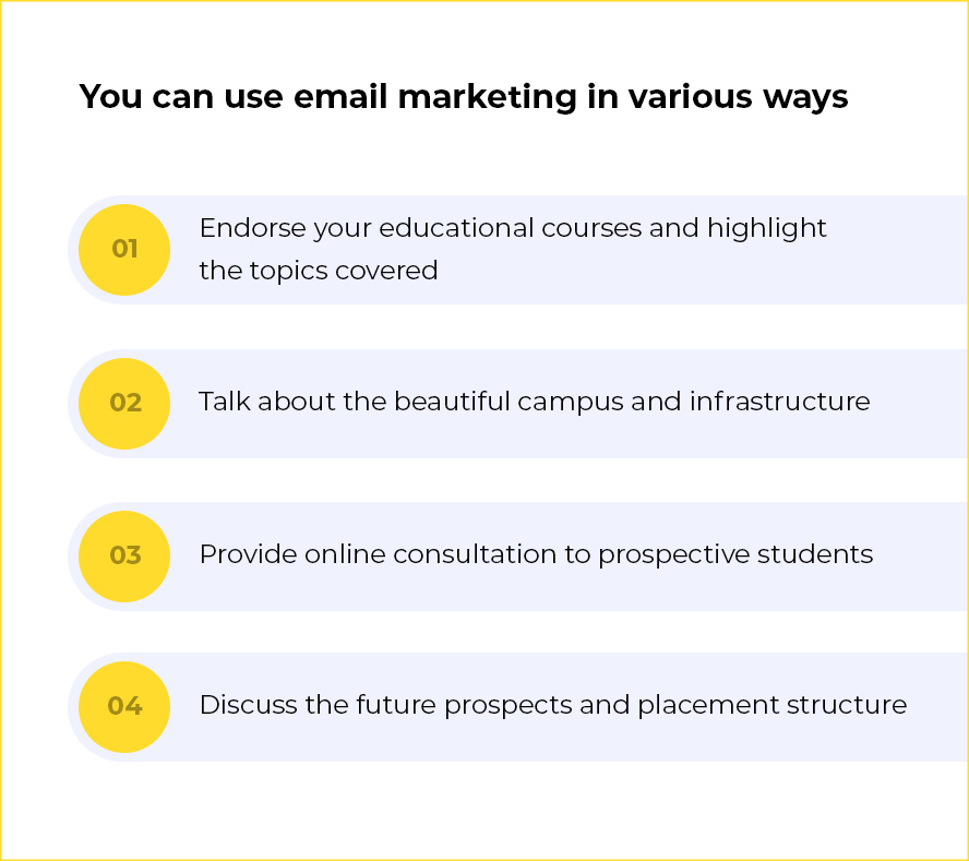  email marketing use in education industry