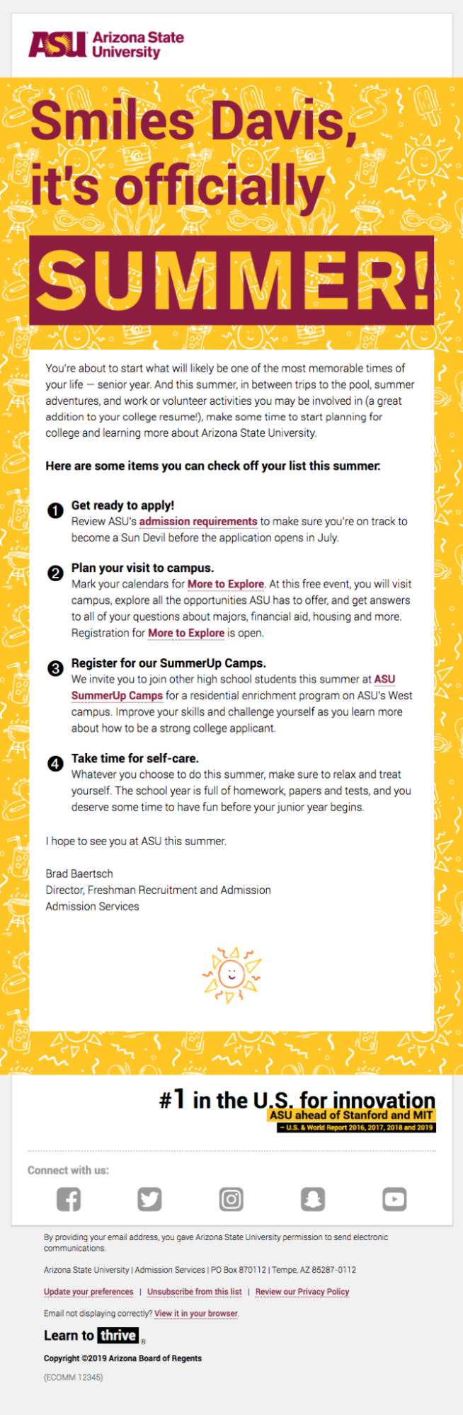 ASU- Informative email