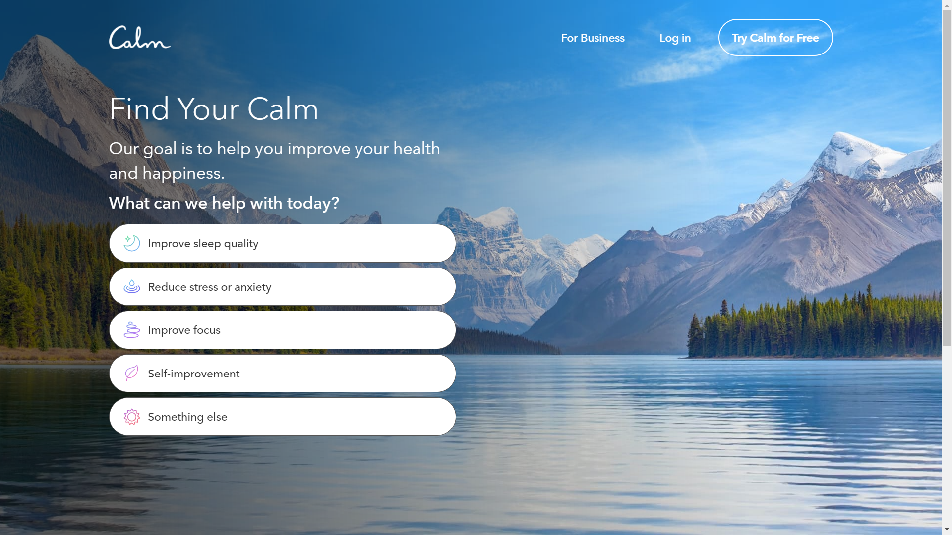 Calm- Landing Page