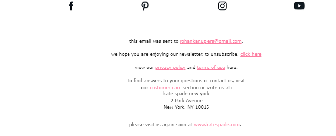 Kate Spade’s footer