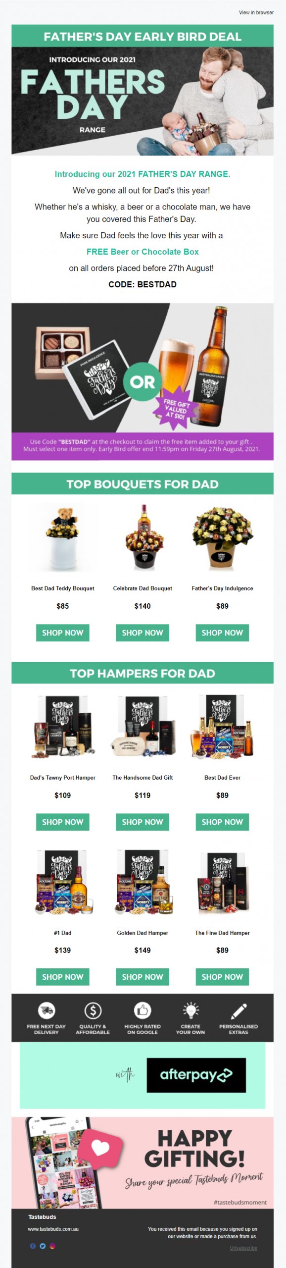Tastebuds- Father's Day Email Inspiration