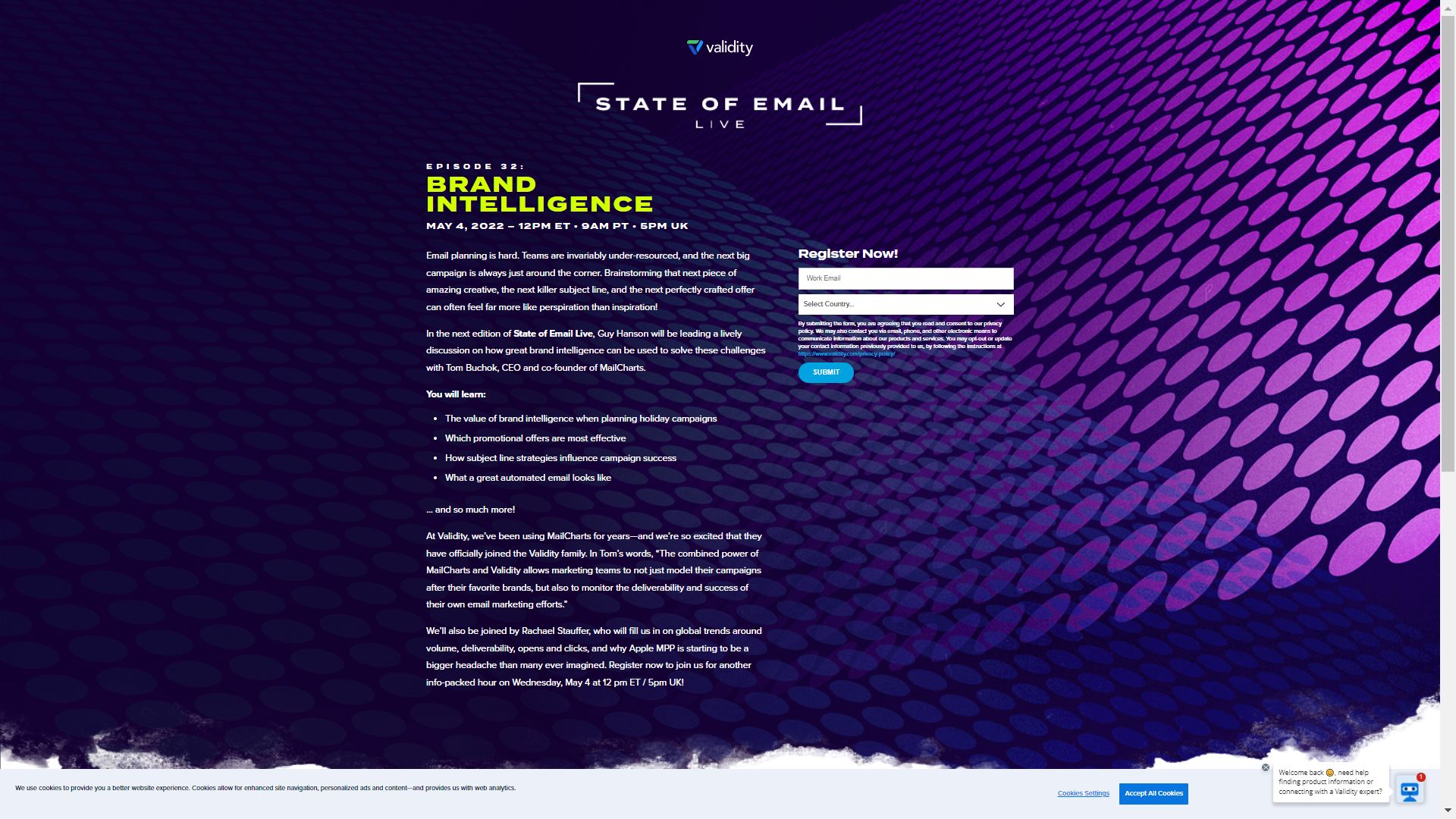 Validity- Landing page