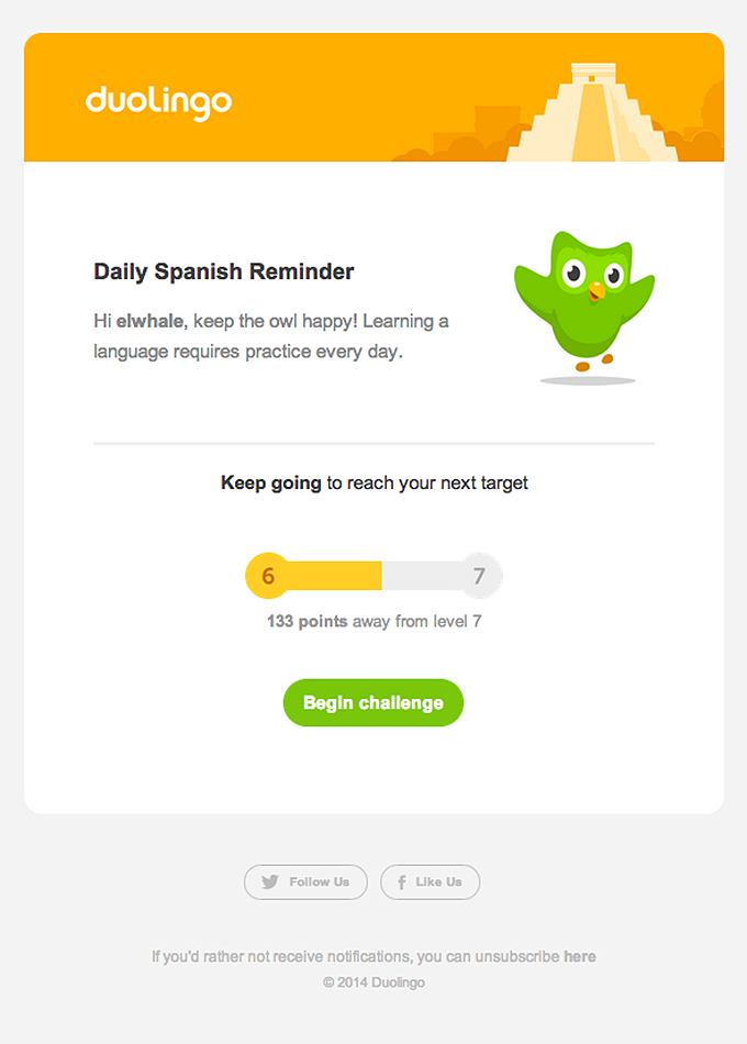 duolingo- Daily Reminder Email