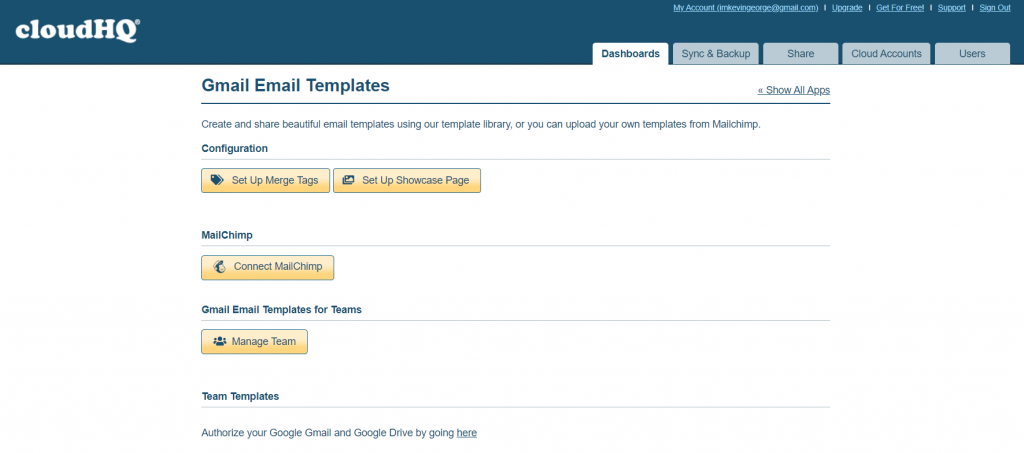Gmail email template- cloudHQ
