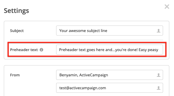 Preheader text in ActiveCampaign