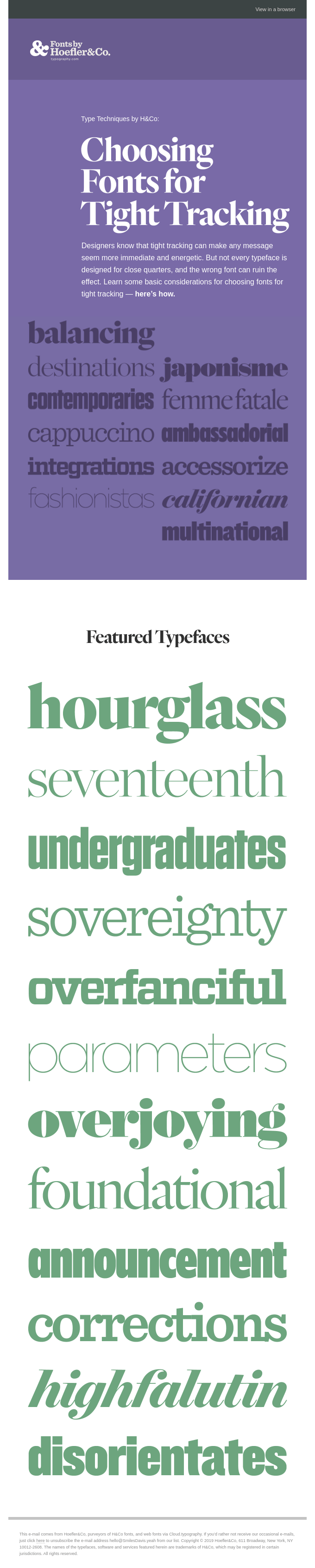 Monochrome Email Inspiration- Hoefler and Co.