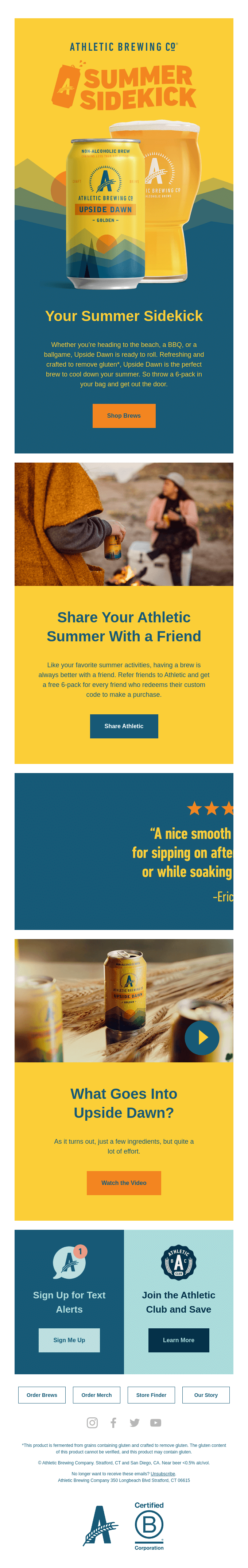 yellow font color in navy blue background- email design