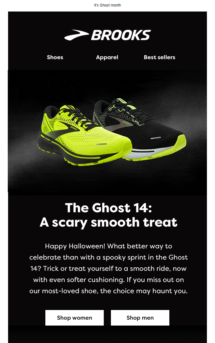 Brooks- Halloween email example