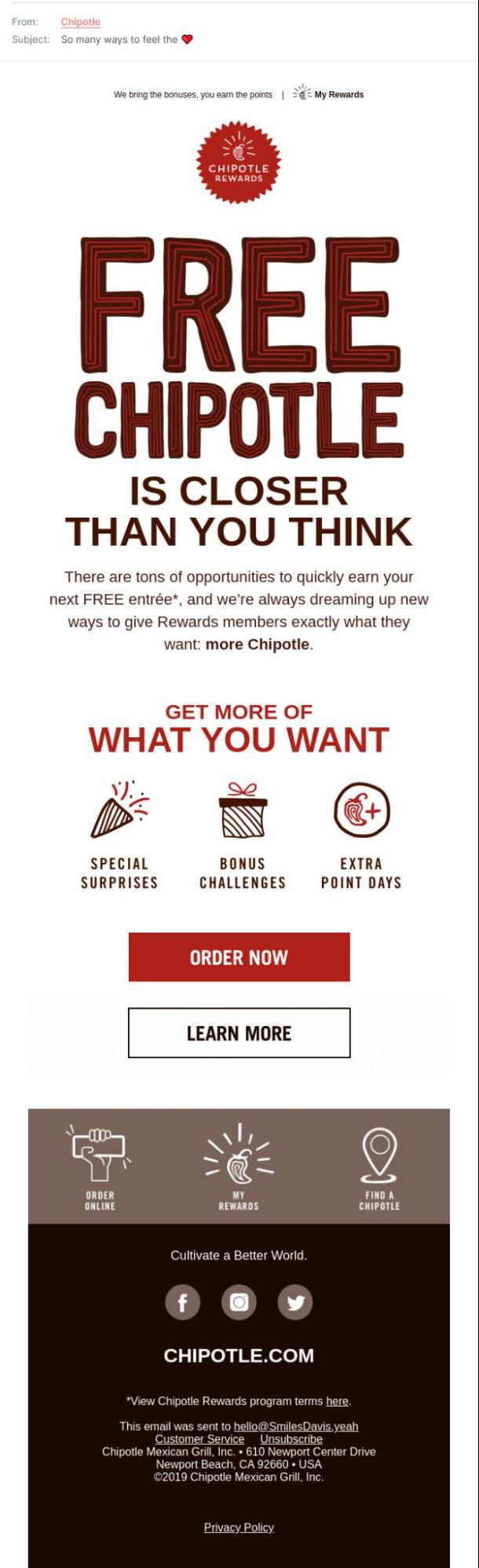 Chipotle- newsletter