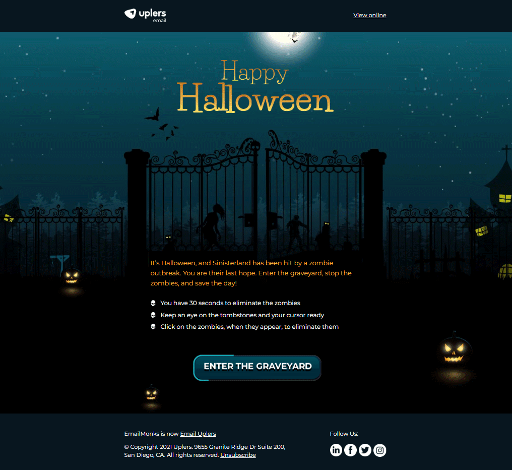 Email Uplers- Halloween example
