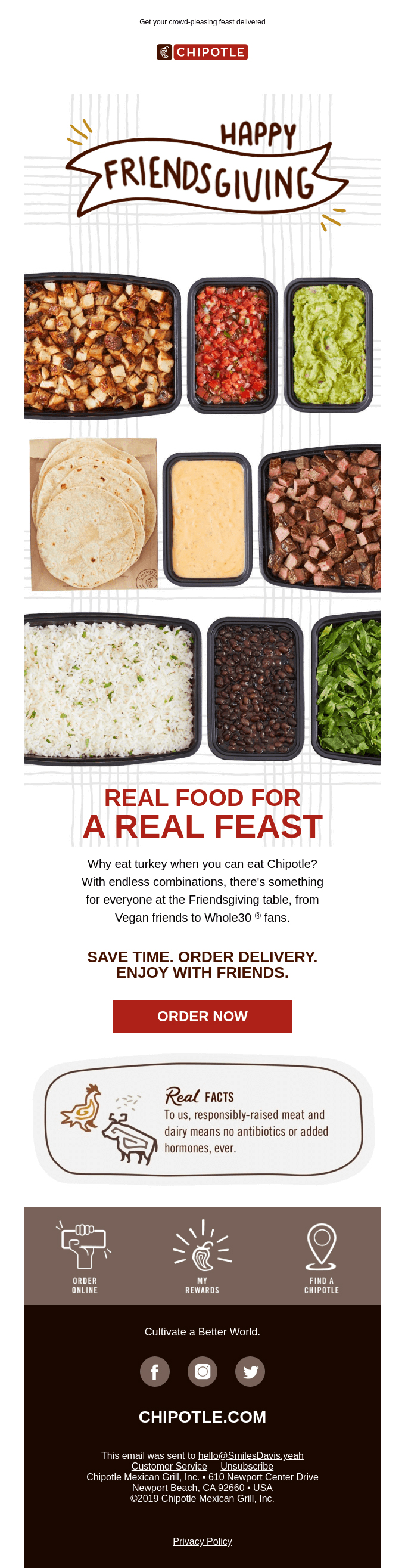 Chipotle- Thanksgiving email