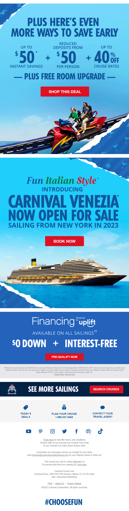 Carnival- Christmas email