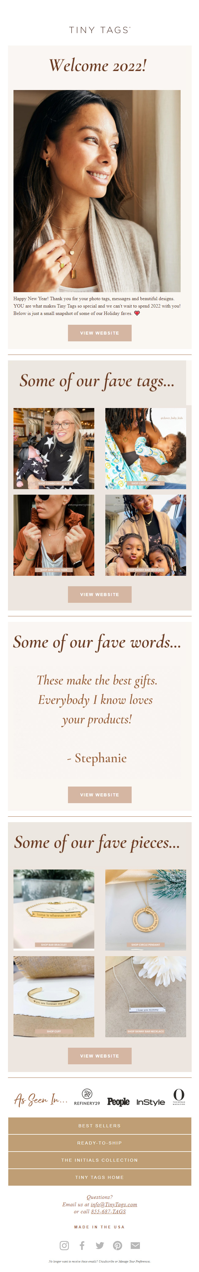 Tiny Tags-  New year Email Inspiration