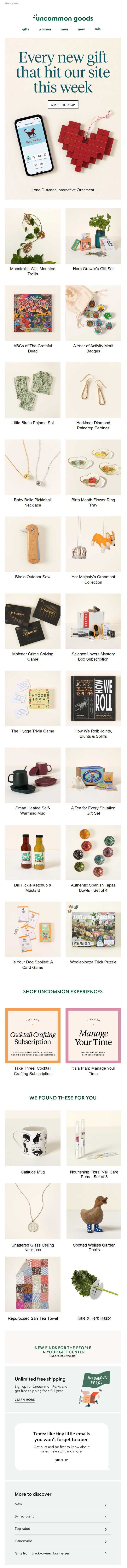 Uncommon Goods Email footer