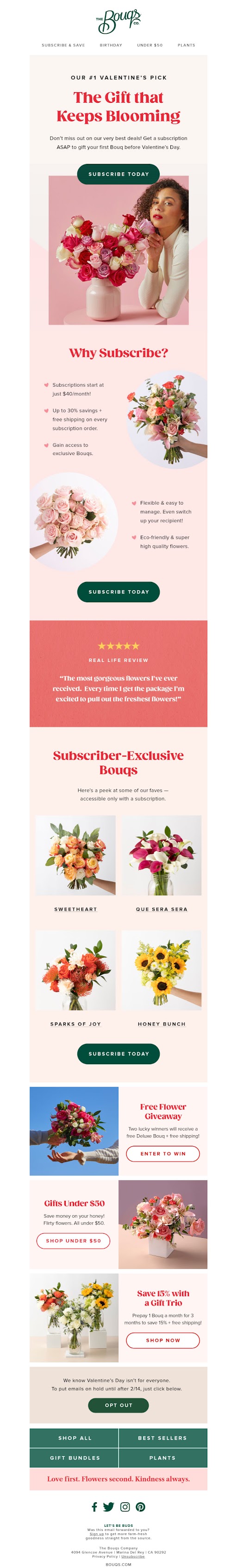 Bouqs Company- Valentine's email