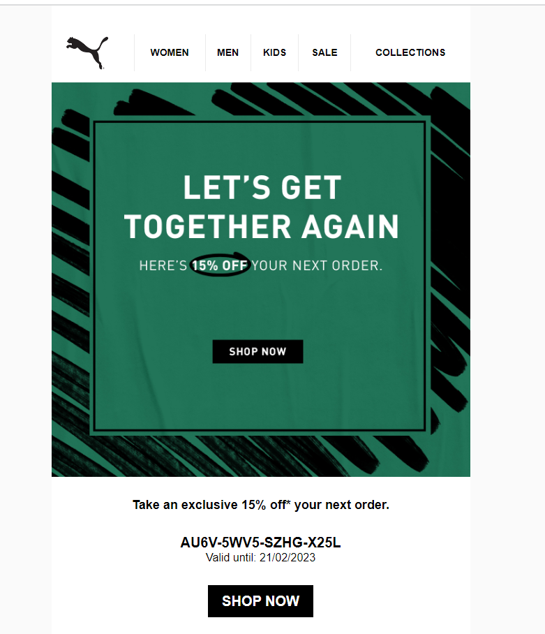 Puma- Discount email