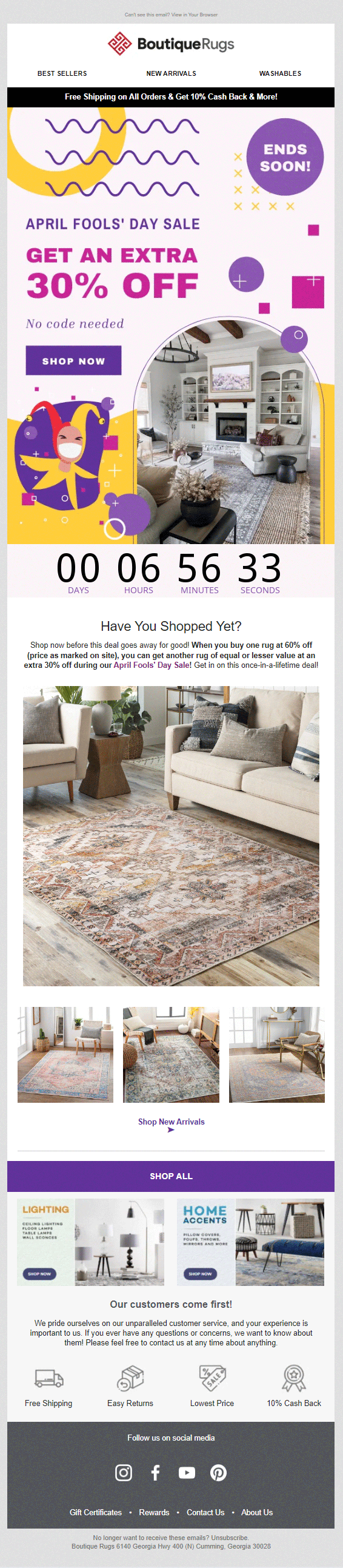 Boutique Rugs- April fools' email