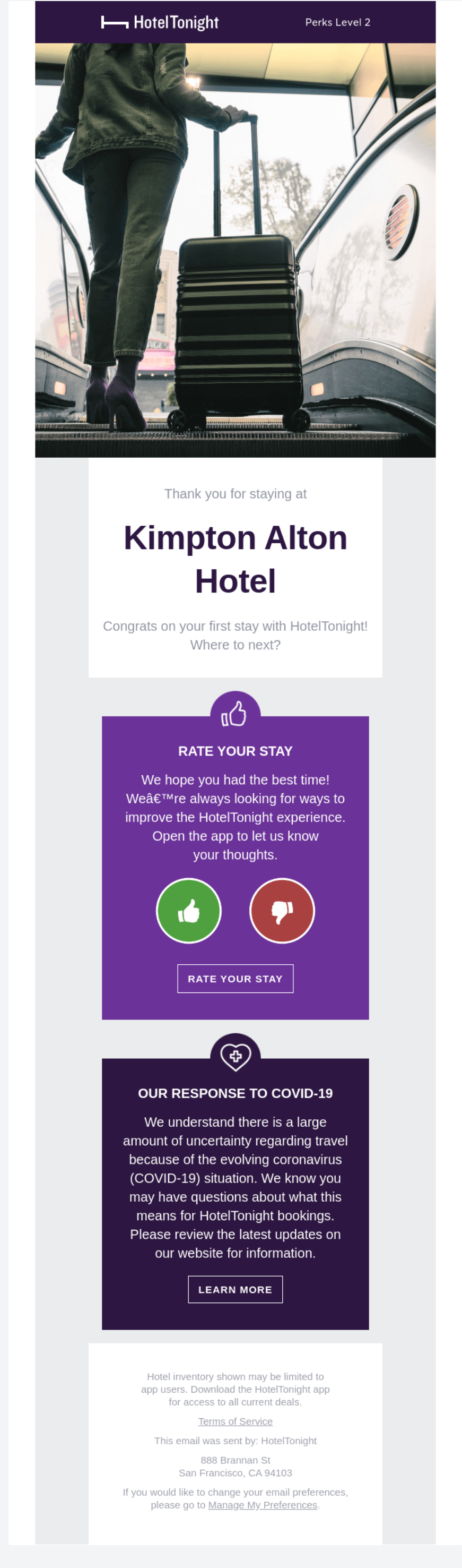 HotelTonight- personalized email