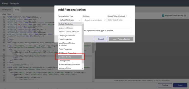 Personalization in the Content Block

