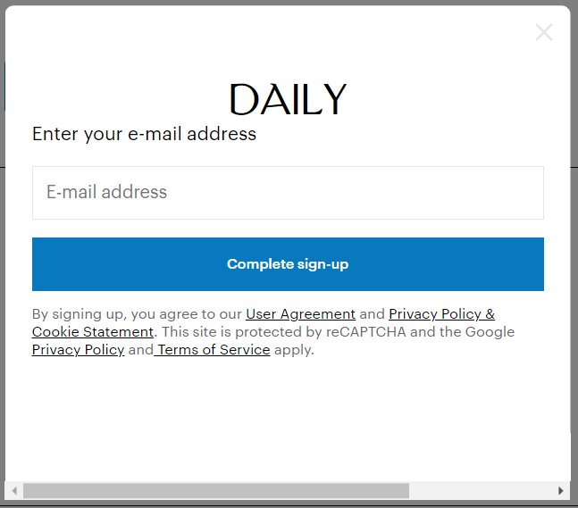 New Yorker-Email-signup-form