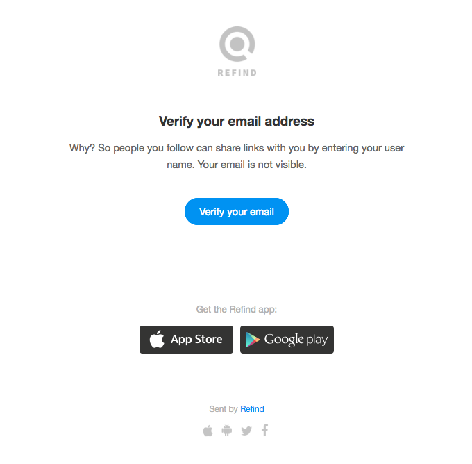 Refind- verification email