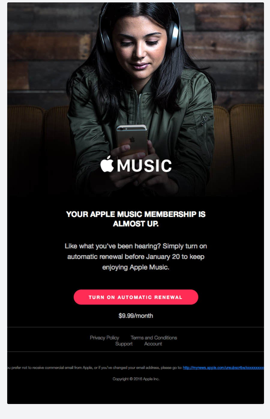renewal email from Apple