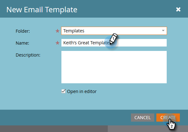 Naming new email template