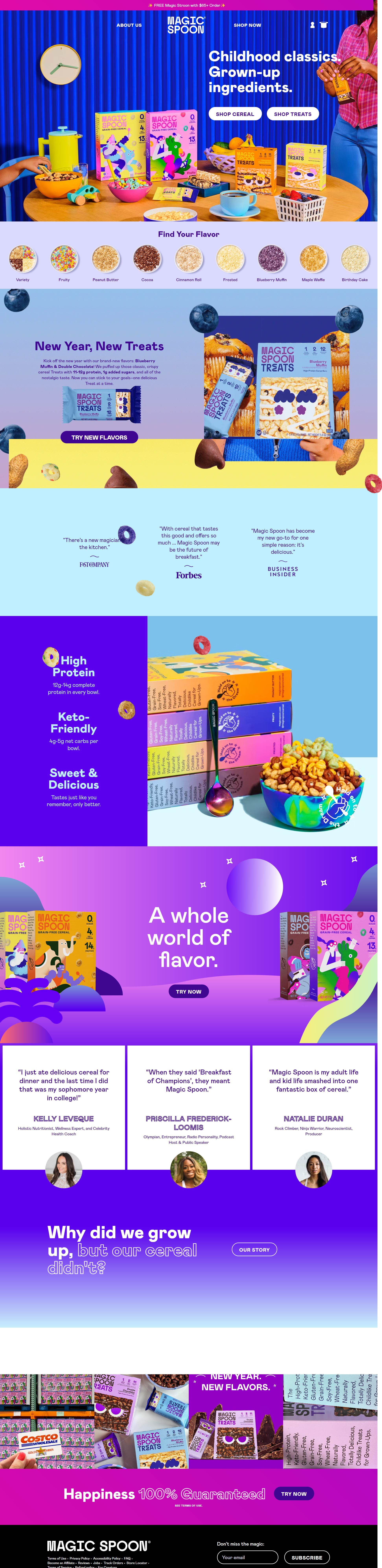 Magic Spoon- email capture landing page