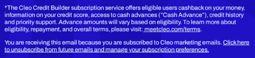  Unsubscribe option 