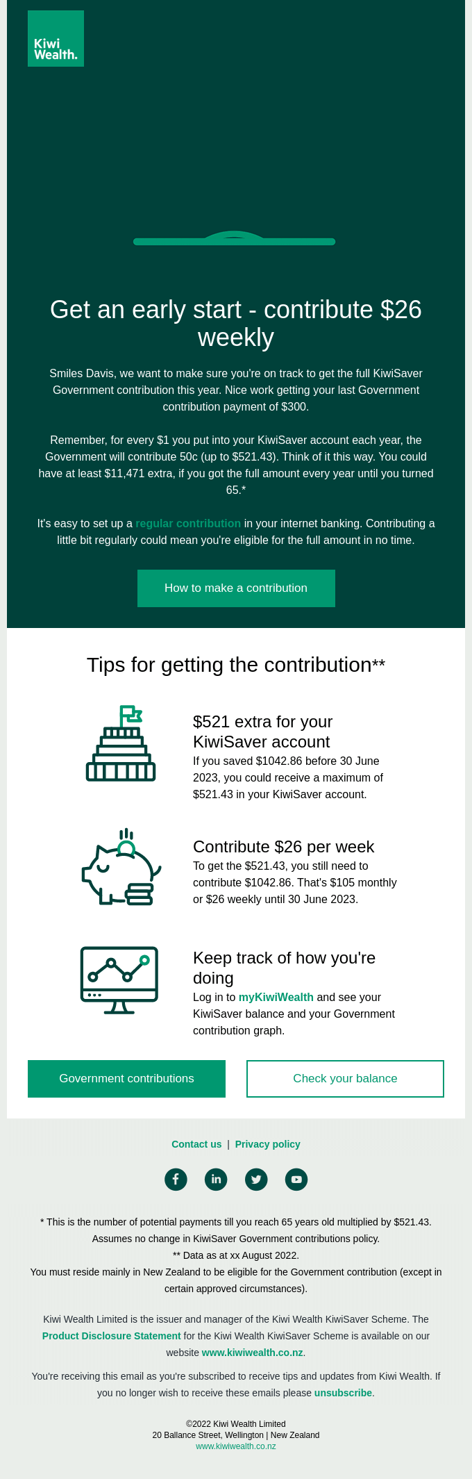 email from Kiwi Wealth