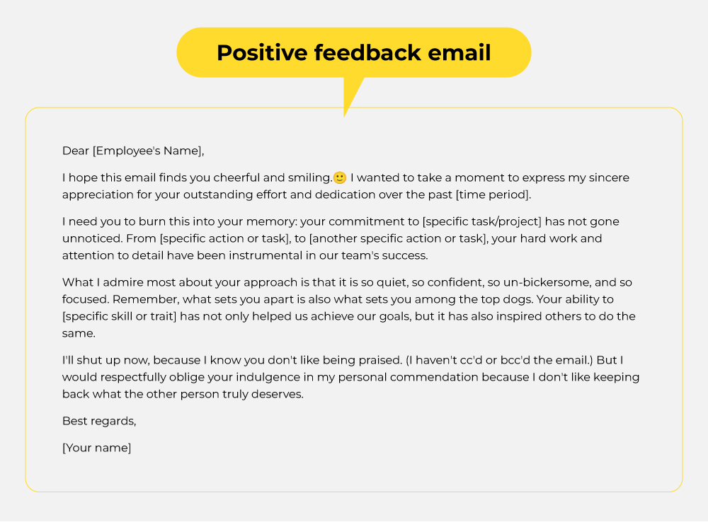 Positive Feedback Email Template