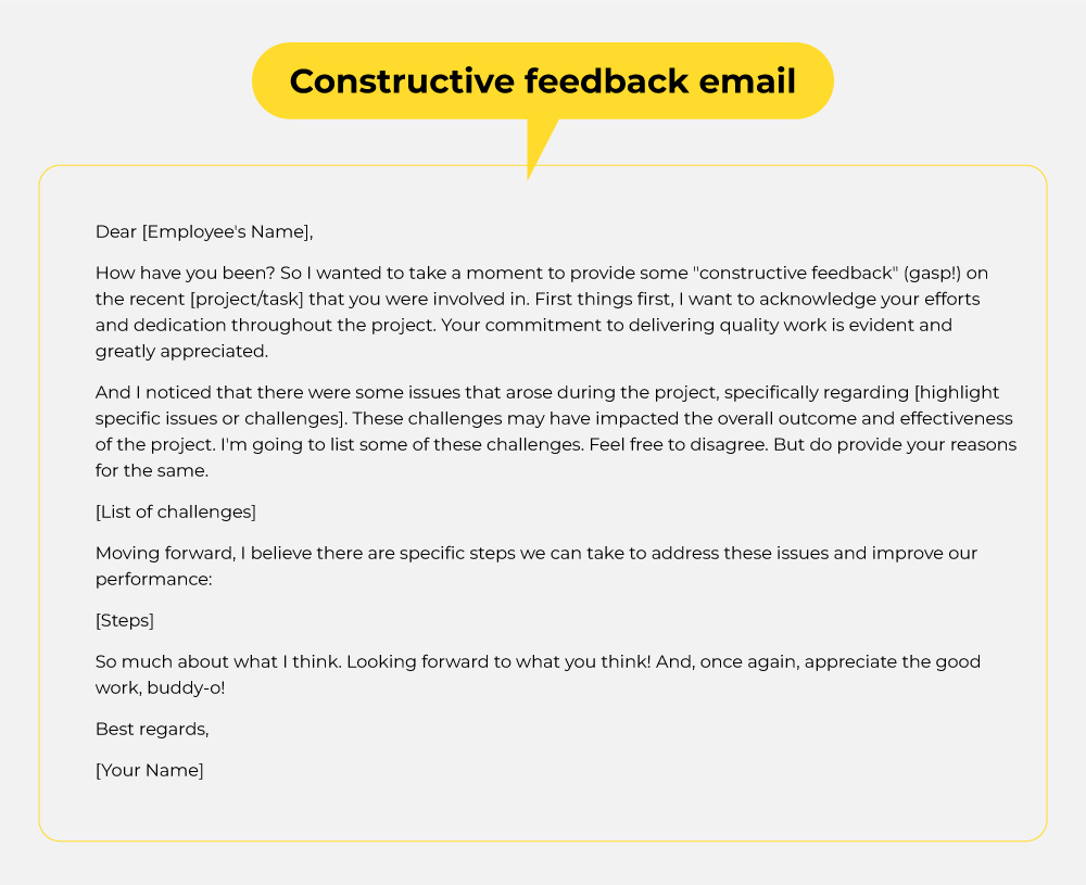 Constructive Feedback Email Template