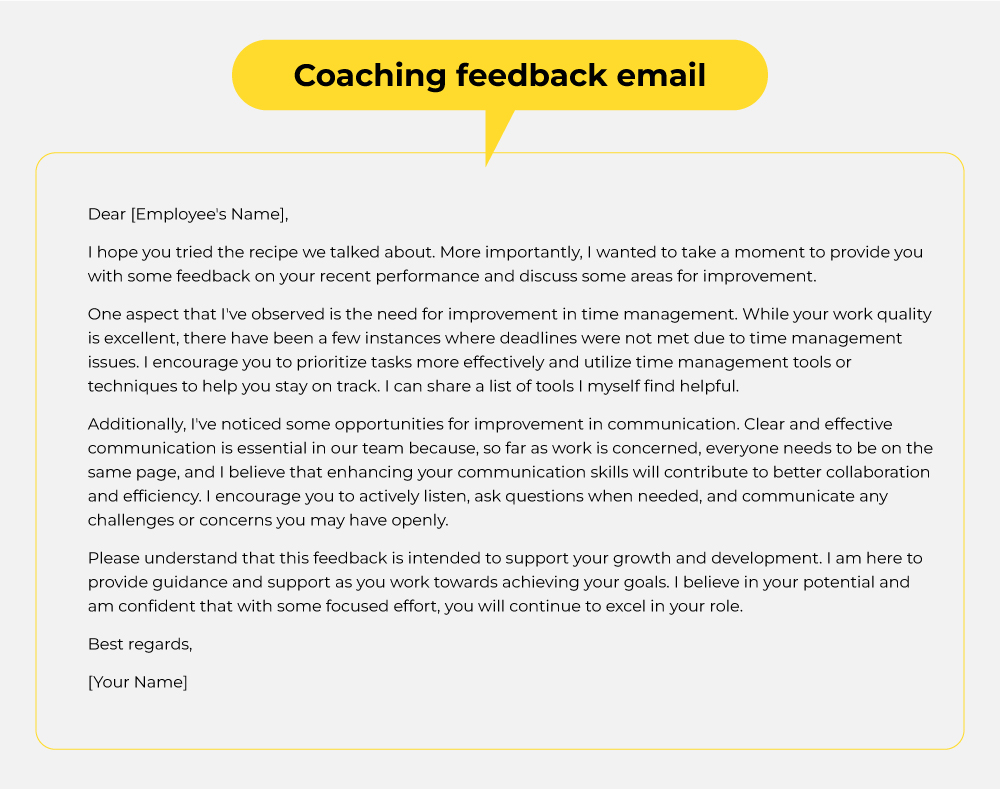 Coaching Feedback Email Template

