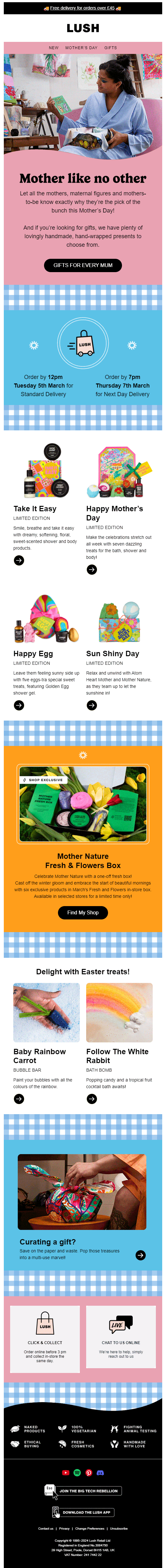 Lush's Mother’s Day Email Template