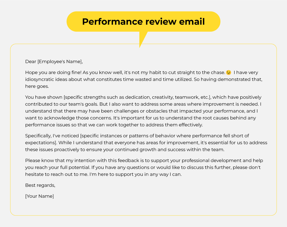 Performance Review Email Template