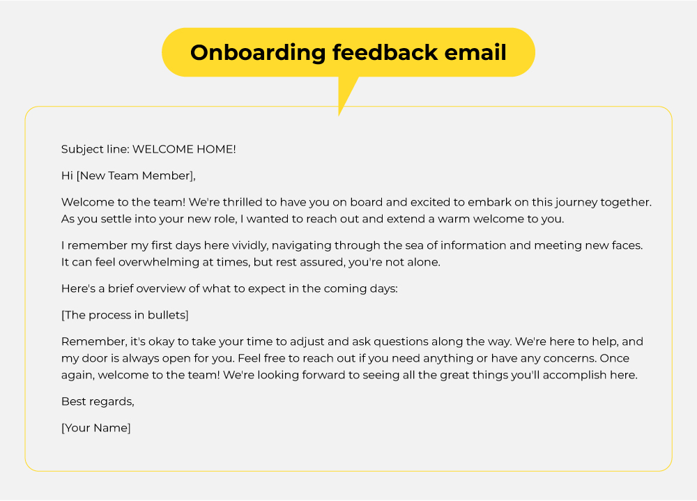 Onboarding Feedback Email Template
