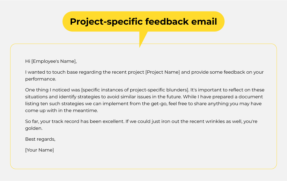 Project Specific Feedback Email Template