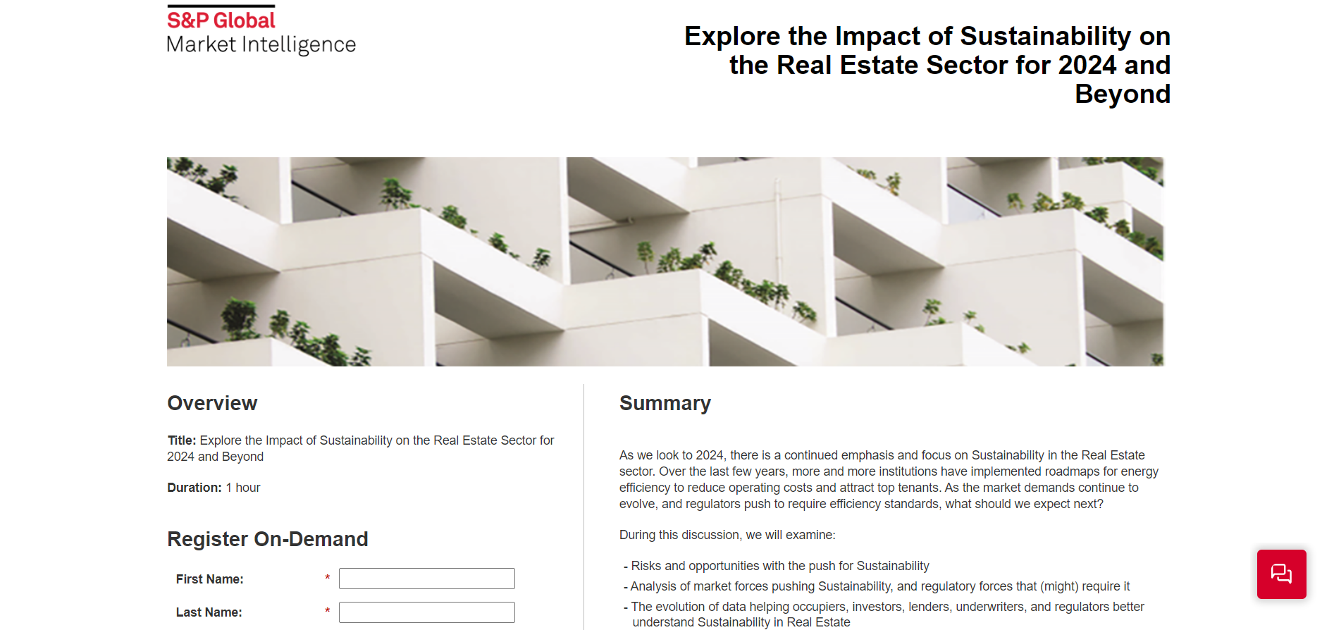 S&P Global’s  landing page
