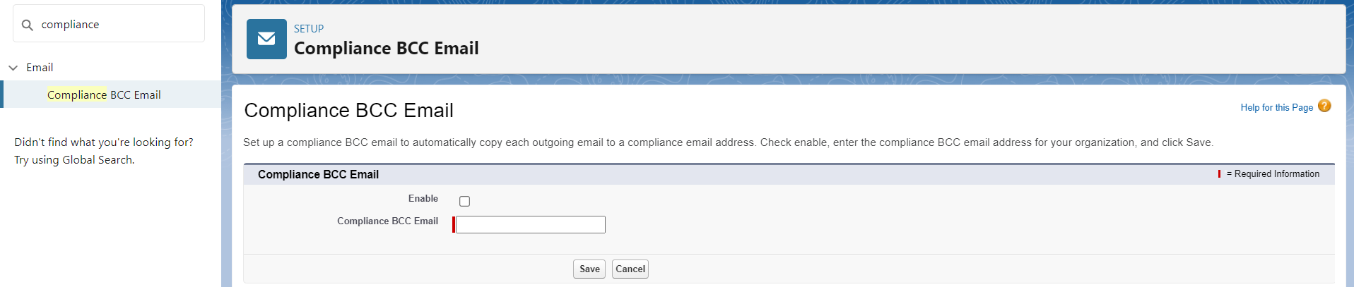 Compliance BCC Email