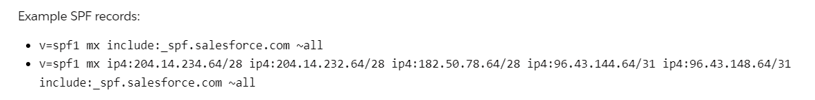Salesforce’s SPF record example