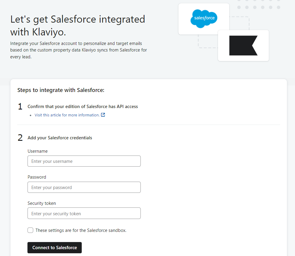 Steps to Integrate with Salesforce
